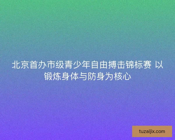 北京首办市级青少年自由搏击锦标赛 以锻炼身体与防身为核心