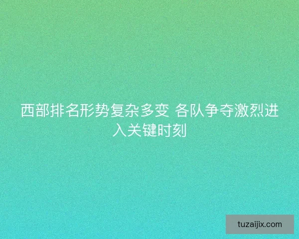 西部排名形势复杂多变 各队争夺激烈进入关键时刻