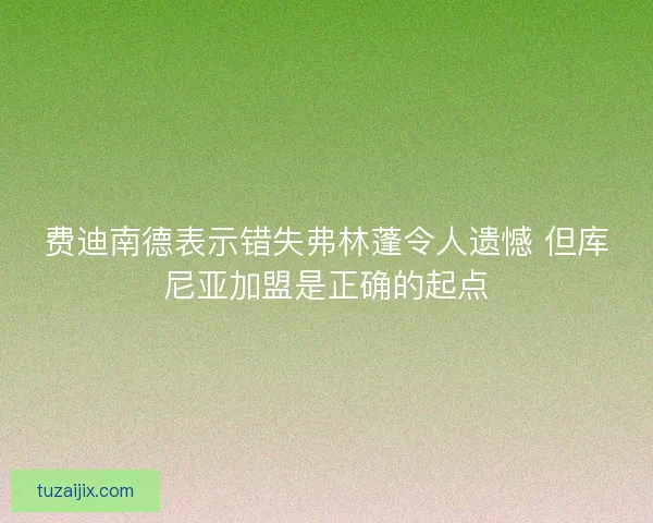 费迪南德表示错失弗林蓬令人遗憾 但库尼亚加盟是正确的起点
