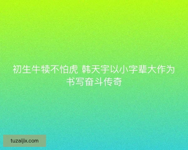 初生牛犊不怕虎 韩天宇以小字辈大作为书写奋斗传奇